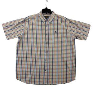 Drunknmunky Button Up Shirt Mens Size XXL Plaid Multicolor Short Sleeves